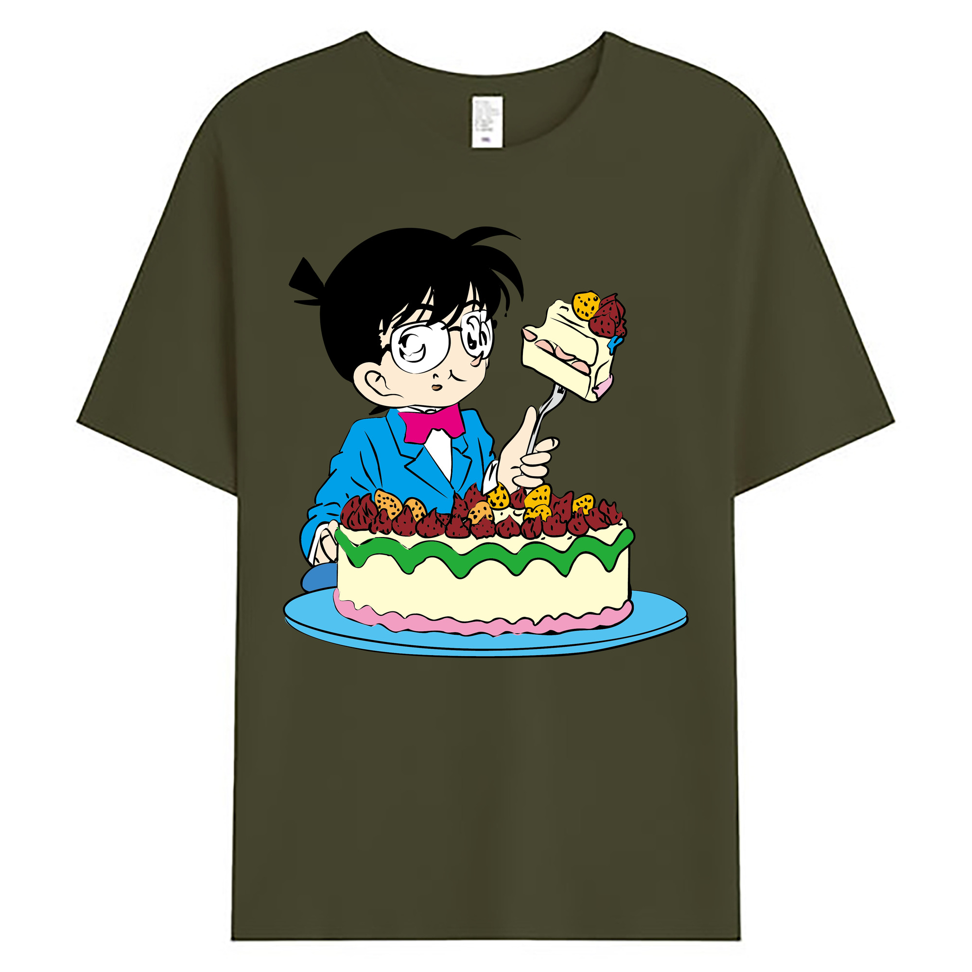 （画像用） 名探偵コナン 江戸川 コナン Detective Conan Conan Edogawa 綿100％ メンズ半袖Tシャツ｜肌触りやわらか＆通気性